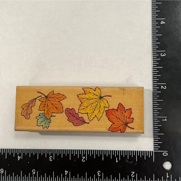 Hero Arts Autumn Leaf Border F955 Wood Mounted Rubber Stamp Fall - Picture 1 of 4